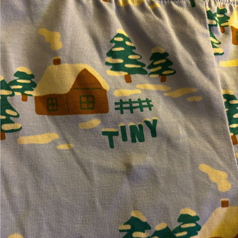Tiny Cottons Snowy Cabin leggings 12m NWT